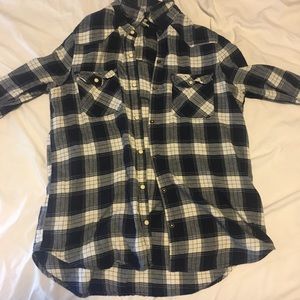 Dark Blue and White Flannel